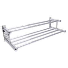 Double Towel Rail Holder Wall Mounted Home Bathroom Storage Rack Bar Polishing New
