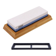 Double Sided Whetstone Knife 1000/6000 Sharpener Water Wet Stone Sharpening Kitchen Tool white &