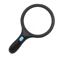 138Mm Large Handheld Magnifier 12 Led Lights with Anti Slip Handle, Double Magnification Magnifying Glass