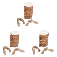 150Pcs DIY Wooden Round Bauble with 150Pcs Twines to Paint, Unfinished Natural Blank Wood Discs Bulk Slices