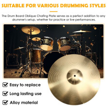 Drum Board Oblique Chafing Plate Percussion Music Drum Kit Wipe Piece Drum Accessories 16 Inches