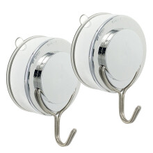 Suction Hook 2 Pack Vacuum Stainless Steel Suction Cup Hooks,Triple Hooks Wall Hook,Bath Towel Hook,Heavy Duty Holds To 18LB Suction Cup Wall