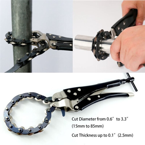 Locking Pliers Chain Pipe Cutter Cuts  to 80mm Diameter Pipe Heavy Duty Hand Tools 1