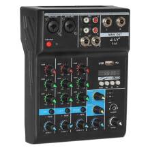 Portable Audio Mixer Professional 4 Channel Mixer DJ Console with Reverb Effect for Karaoke USB Live Stage KTV