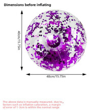 (Purple 40cm)Pvc Inflatable Beach Ball For Kids Water Sports And Summer Beach Entertainment