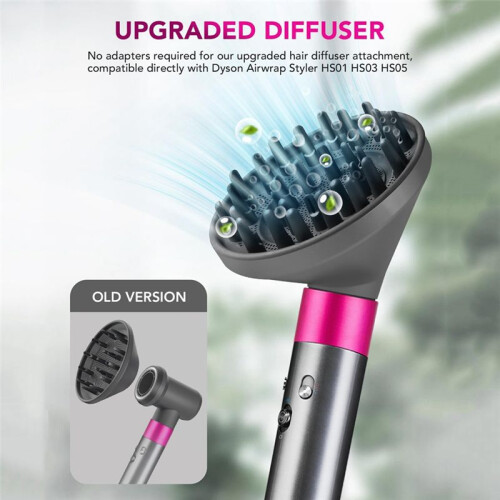 Large Diffuser & Airflow Attachment for  Airwrap Styler HS01 HS05 HS08 1