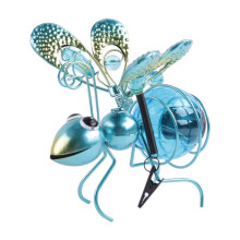 3X Statue D'Insecte Solaire en Fer avec Guirlande Lumineuse LED, Ornement D'Arbre à Suspendre pour Clôture, Cour, Jardin, Décoration C