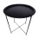 Folding Side Coffee Table Round Metal Tray Top Portable Coffee Night Stand,Black 4