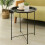 Folding Side Coffee Table Round Metal Tray Top Portable Coffee Night Stand,Black 8
