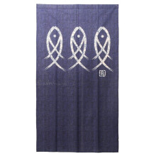 Japanese Noren Doorway Curtain Ancient Character Fish For Home Decoration 33X59Inch