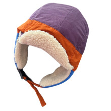 Warm Padded Trapper Hat Soft Breathable Lining Ear Muff-Purple