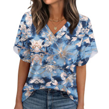 Zomertop voor dames, zonder positie en met-Blauwe S