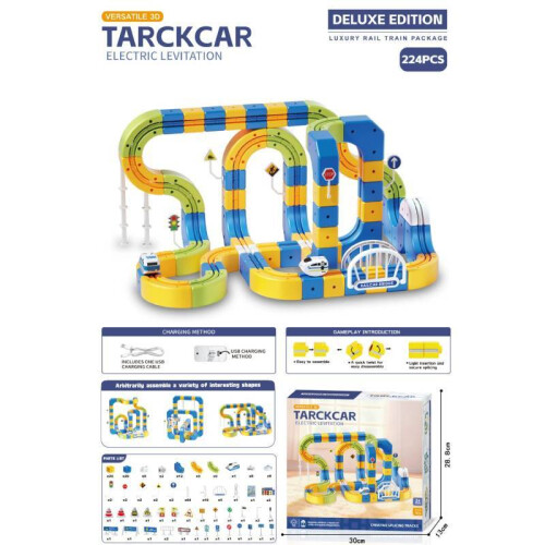(224pcs)Kids Gravity Suspension Train Toy With Interlocking Modular Tracks For Cognitive Skills Interactive Learning