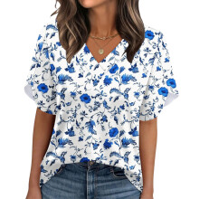 Zomertop voor dames, zonder positie en met-Blauw XL