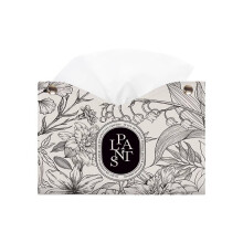 (White Black)Elegante contenedor de papel de hoja de bambú con tinta con superficie para dormitorio y habitación de invitados