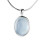 Silver Plated Oval Aqua Blue Necklace & Adjustable Ring 1
