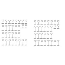 60 Stk. Kartenhalter Herzform Tisch Bildständer Draht Tischplatte Fotohalter Menü Clips für Hochzeitsfeier Nummer, Silber