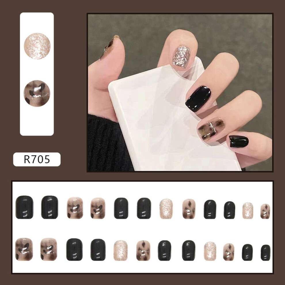 Creation-3C (Jelly Glue Model) Silver Glitter Artificial Nails - Diy Manicure Set