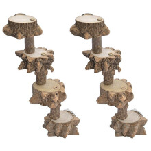 2X Bird Platform Perch Playground for Budgie Parakeet, Cage Natural Wood Stand Flat Perches for Medium Birds