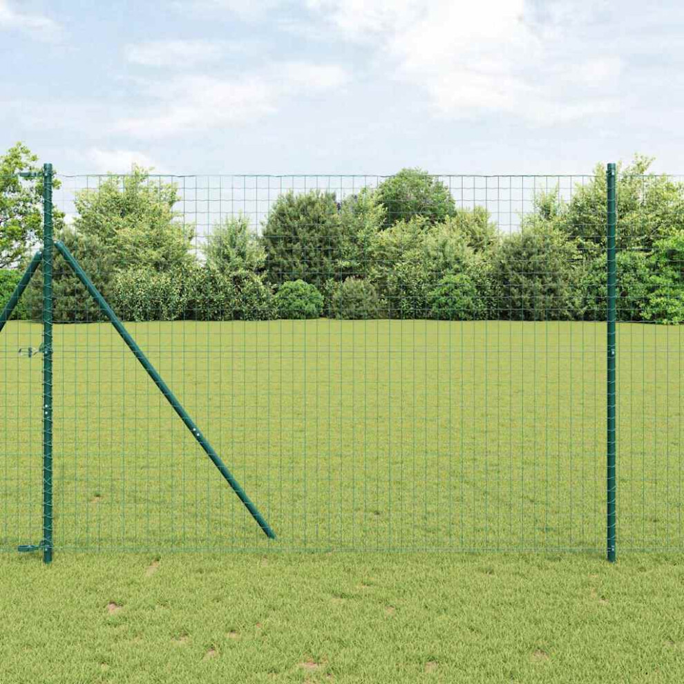 Vidaxl Euro Fence Green 1.6 X 10 M Pvc-Coated Iron