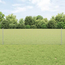 vidaXL Welded Wire Fence with Post 10 x 0.6 m Hot-Dip Galvanised Steel