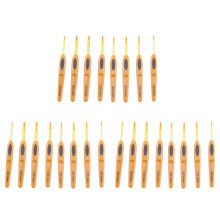 24 Stücke Handgemachte HäKel Nadel Set Stiche NäH Werkzeug Home Strick Nadeln Aluminium Legierung DIY Tragbar