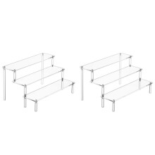 2X Acryl-Display-ErhöHungen, ParfüMstäNder-Organizer, Transparente Acryl-Regal-ErhöHungen für StäNder für Lebensmittel, Tischverwendung