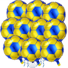 Lot de 10 Ballons en Aluminium Jaunes en Forme de Cœur de 45 cm (18 Pouces) pour les Fêtes à Thème Sportif et la Décoration de la Coupe Du Monde