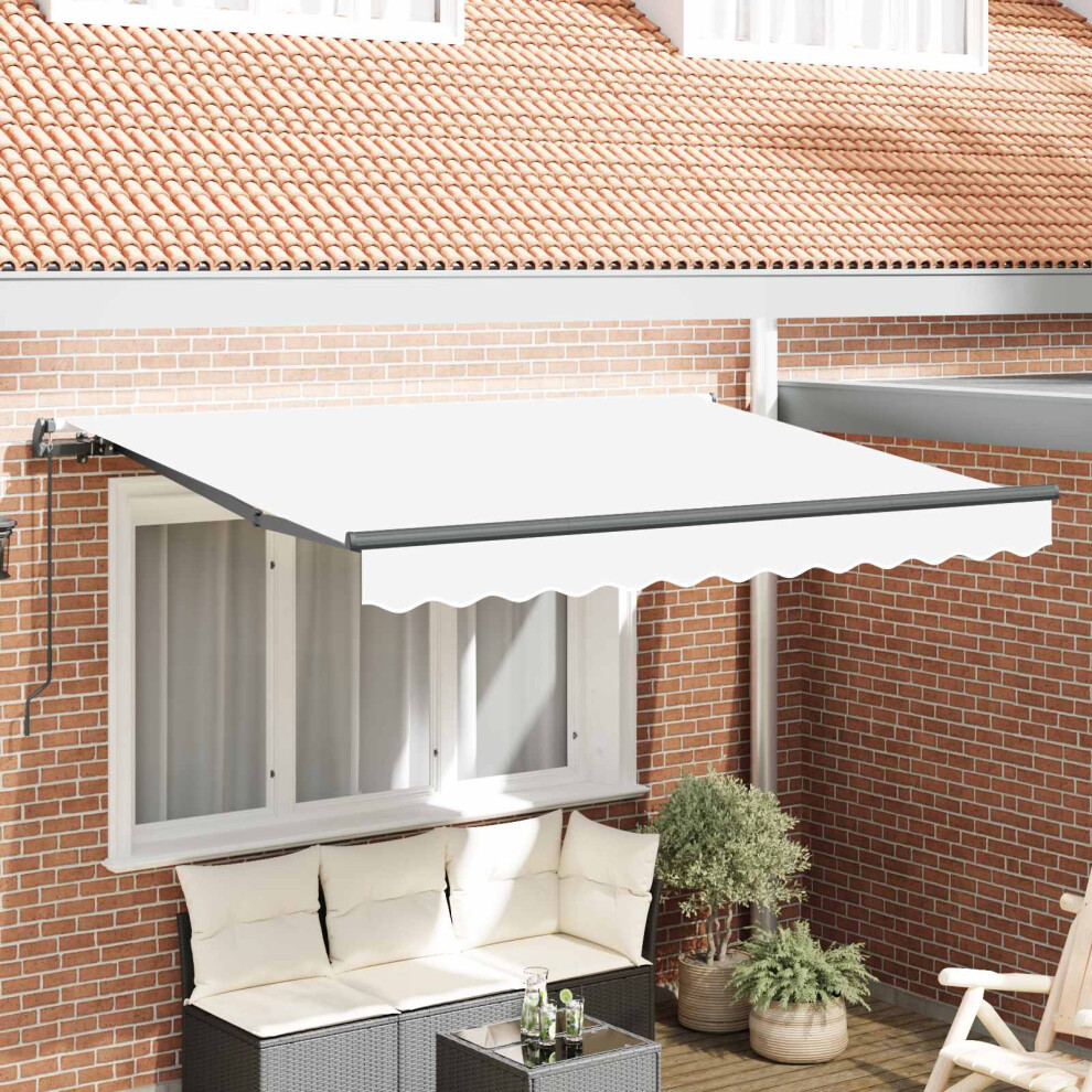 Vidaxl Retractable Awning White 350 X 200 Cm Fabric
