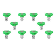 Spraymunstyckessats för Högtryckstvättar, Ersättningssprutmunstyckesspetsar för Tillbehör för Högtryckstvättar, 10-Pack (Grön)