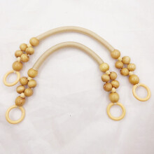 (Log Color) Vintage Wooden Bag Handles, 50cm