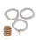 3pcs Heart Beaded Bracelets Stacked Gift Set 6