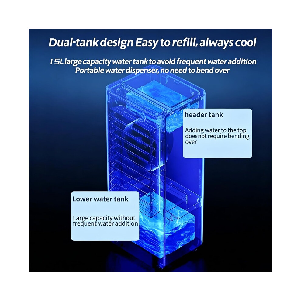 Portable Evaporative Air Cooler With Remote Control, Quiet Windowless Cooling Fan For Bedroom, Home, Office & Indoor Use 8583457699000