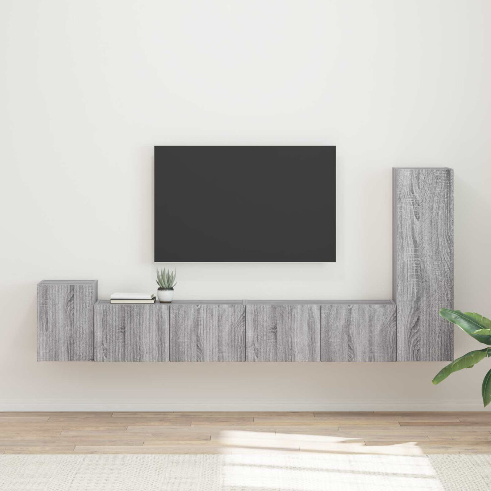 Vidaxl Tv Cabinet Set Wall-Mounted 3 Pcs Grey Sonoma Engineered Wood