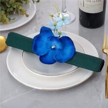 18PCS Handmade Orchid Flower Napkin Rings Flower Holders Handcraft Serviette Buckles Rings for Wedding Table Decor