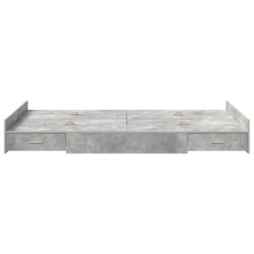 VidaXL vidaXL Storage Bed Frame Concrete Grey 120 x 190 cm Engineered Wood 1