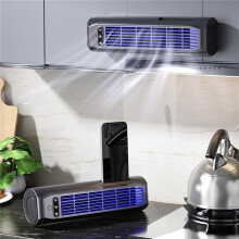 Gray Rechargeable Wall Fan, USB Battery-Powered Wall Mount & Desk Fan, 3-Speed Quiet Portable Cooling Fan for Bedroom, Office & Dorm