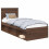VidaXL vidaXL Bed Frame with Headboard Brown Oak 75 x 190 cm Solid Pine Wood 3