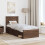 VidaXL vidaXL Bed Frame with Headboard Brown Oak 75 x 190 cm Solid Pine Wood 4