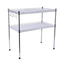 2 Tier Microwave Oven Rack Stand Stainless Steel Kitchen Storage Organiser Shelf