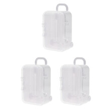 3X Bianco  Rullo Viaggio Valigia Scatola di Caramelle Matrimonio Scatola di Caramella Bagaglio Trolley Cassa della Caramella Giocattolo Piccola