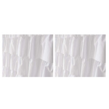 2X Tenda da Doccia con Volant Decorazioni per La Casa Poliestere Morbido, Accessori da Bagno Decorativi Ottimo per Docce E Vasche da Bagno Bianco, 71
