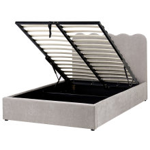 Ottoman Bed NANTERRE Chenille Taupe 120 x 200 cm (EU Small Double)