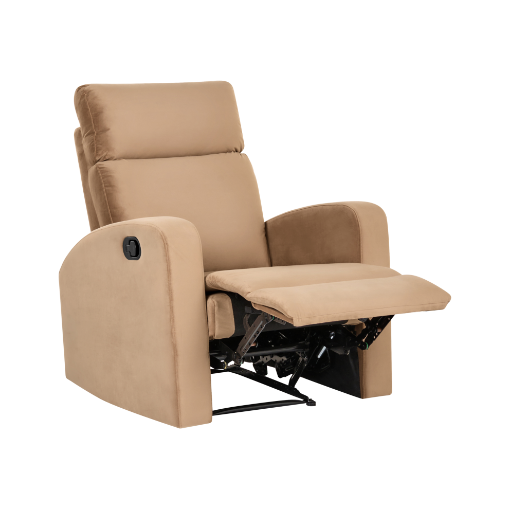 Beliani Recliner Chair Verdal Velvet Light Brown
