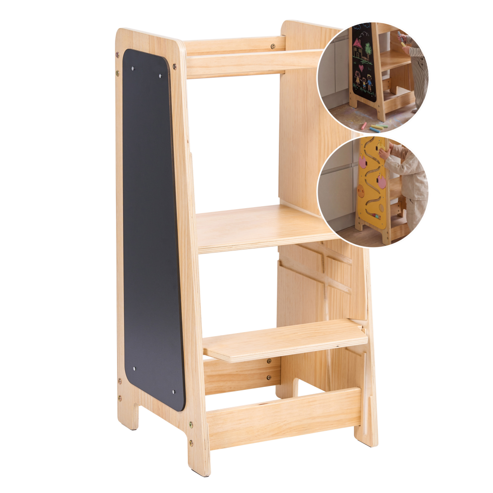 Photos - Kids Furniture Beliani Kitchen Helper KLORI Pine Wood Light Brown 