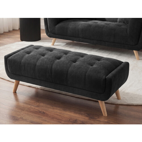 Beliani Ottoman HABO Fabric Black 1