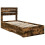 VidaXL vidaXL Bed Frame Smoked Oak and Silver 75 x 190 cm Engineered Wood 2