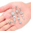 (Silver) 6Pcs Stainless Steel Crystal Belly Rings 4