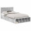 VidaXL vidaXL Bed Frame with Shelf Concrete Grey 120 x 190 cm Engineered Wood 2