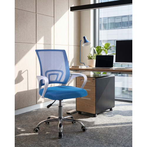 Beliani Office Chair SOLID Blue 1